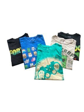 Boys Bundle of 5 Tee Shirts Size L Gamer Minecraft XBox Fortnite Back To School